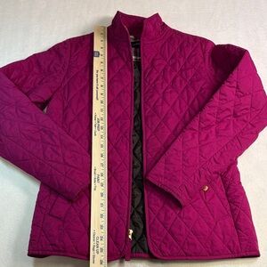 Lands' End Plaid Jacket with Magenta Accents